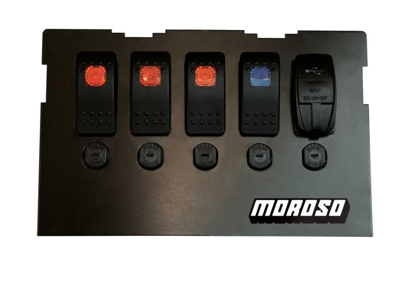 Moroso 99-04 Mazda Miata NB Radio Pocket Block Off Plate With Switches - 74315