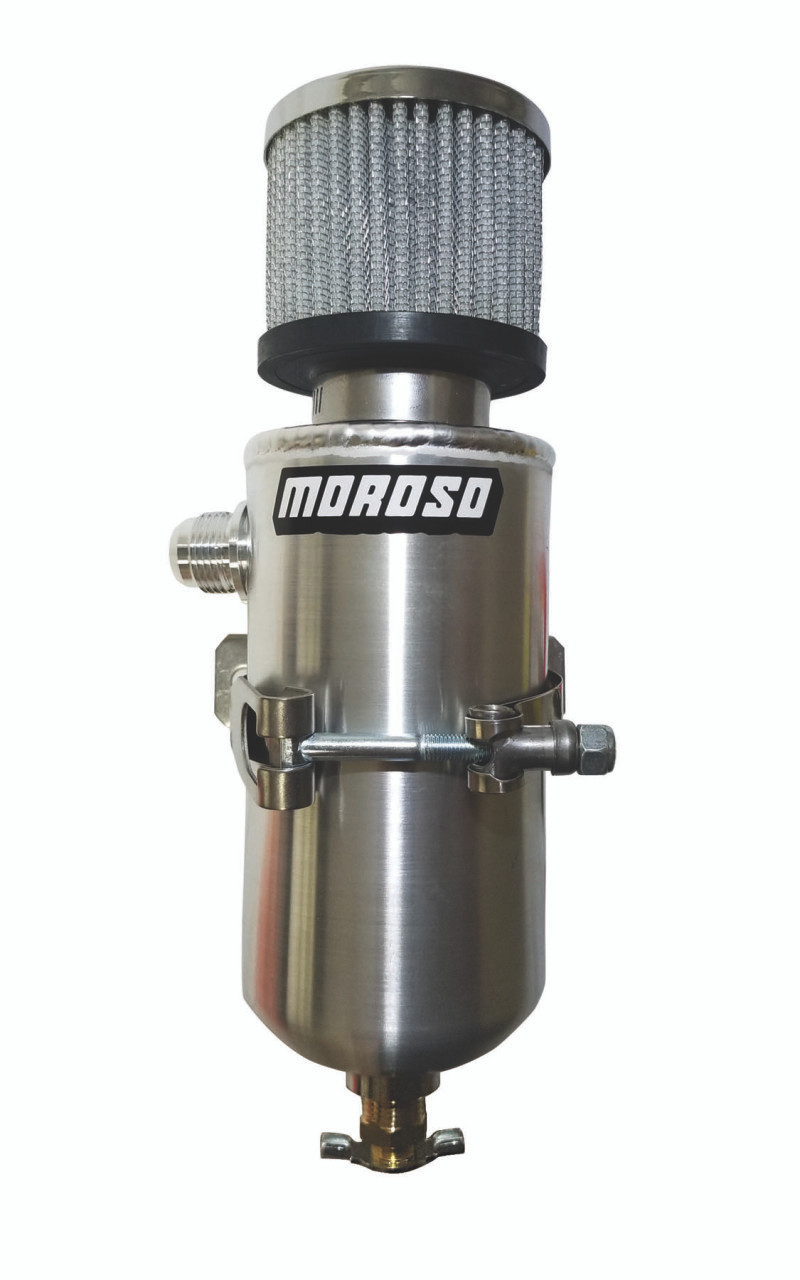 Moroso Breather Tank/Catch Can -10An Male Fitting - Aluminum - 85459