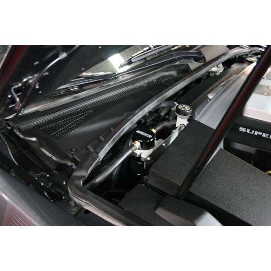 Moroso 08-14 Cadillac CTS-V Air/Oil Separator Catch Can - Small Body - Billet Aluminum -Black Finish - 85603