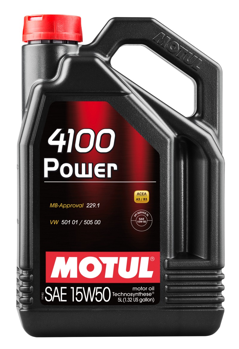 Motul 5L Engine Oil 4100 POWER 15W50 - VW 505 00 501 01 - MB 229.1 - 100273