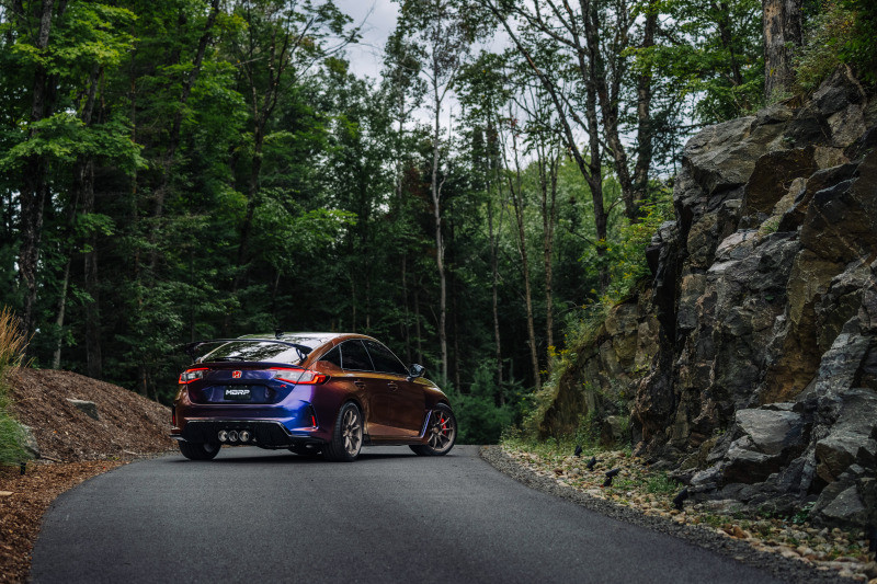 MBRP 23-24 Honda Civic Type R 2.0L T304 SS 3in Cat-Back Exhaust Triple Center Outlet w/ Carbon Tips - S49023CF