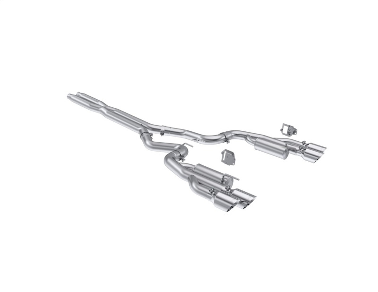 MBRP 2024+ Ford Mustang 5.0L T304 SS 3in Cat-Back Dual Split Exhaust w/ Quad Tips (Valve Delete) - S7282304