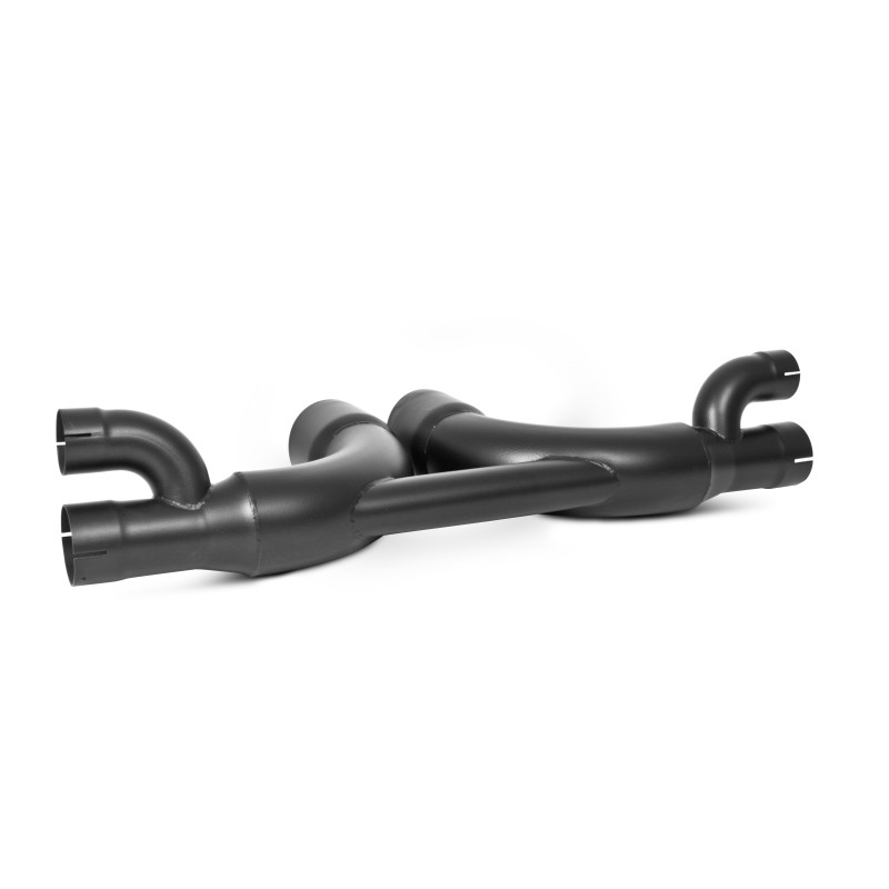 MBRP 14-19 Porsche GT3/GT3RS 3in Center Muffler Bypass 4in Tips - Black Coated - S7607BLK