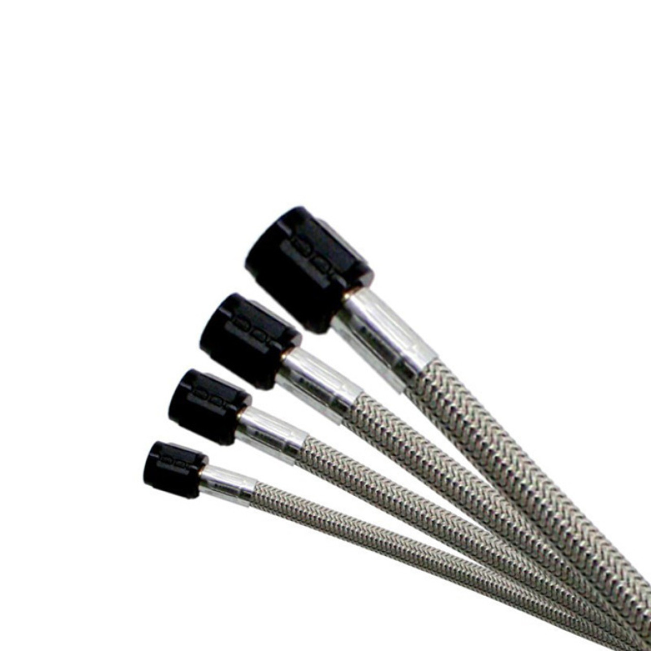 Nitrous Express 4AN 22in Stainless Braided Double SHO Hose (w/Black 3AN Ends - Both Ends) - 10122