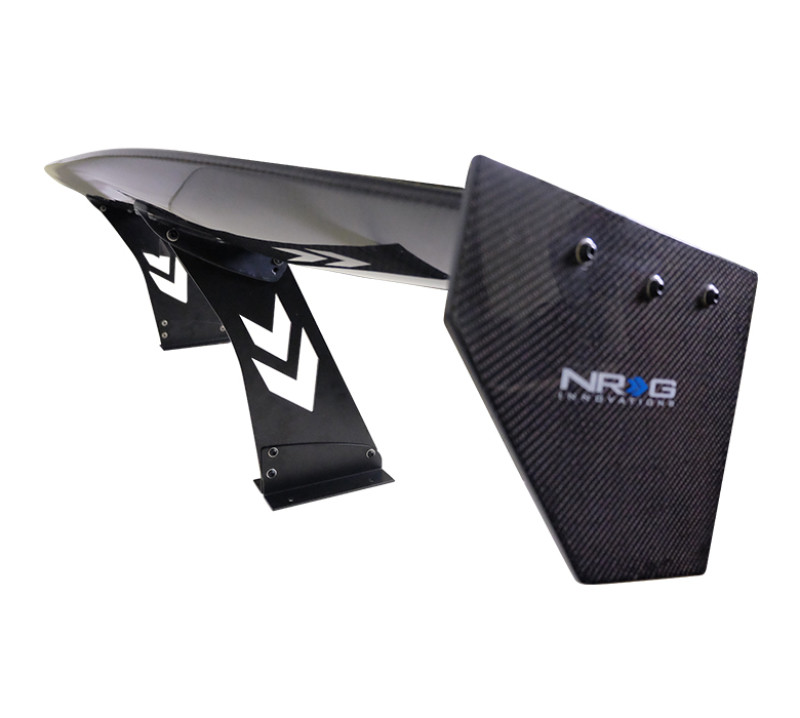 NRG Carbon Fiber Spoiler - Universal (69in.) w/NRG Logo / Stand Cut Out / Large Side Plate - CARB-A691NRG