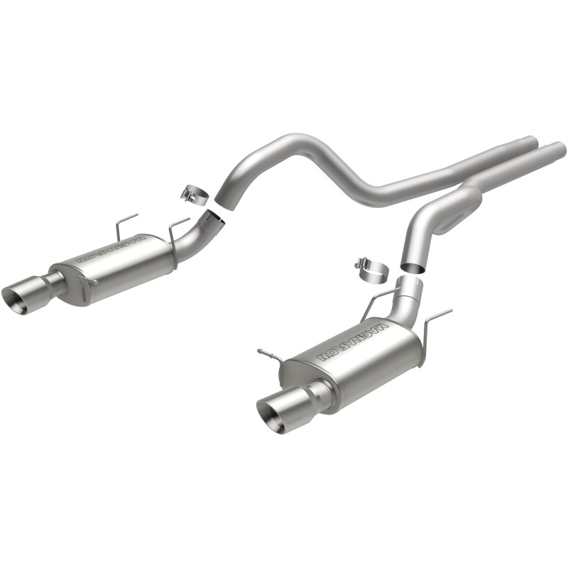 MagnaFlow 13 Ford Mustang Dual Split Rear Exit Stainless Cat Back Performance Exhaust (Street) - 15149