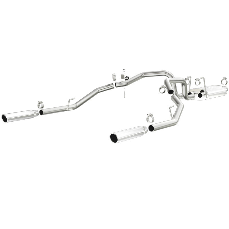 Magnaflow 09-13 Dodge Ram 1500 V6 3.6L Dual Spilt Rear Exit Polished Stainless C/B Perf Exhaust - 15249