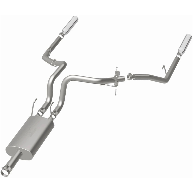 Magnaflow 09-13 Dodge Ram 1500 V6 3.6L Dual Spilt Rear Exit Polished Stainless C/B Perf Exhaust - 15249