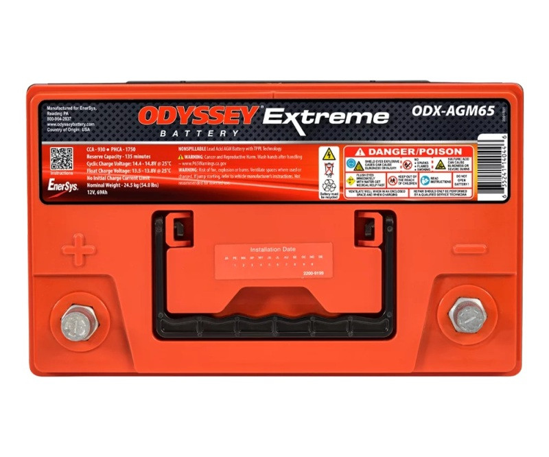Odyssey Battery Auto/Truck/Heavy Duty & Commercial Extreme AGM Battery (65-PC1750T) - ODX-AGM65