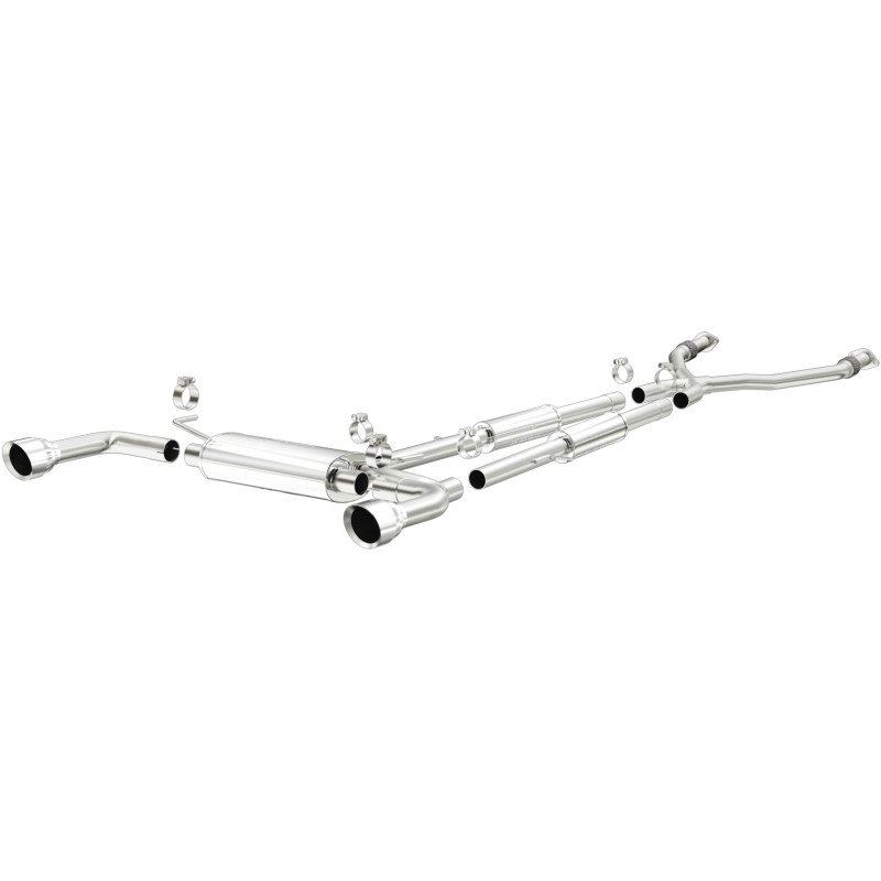 MagnaFlow 14 Infiniti Q50 V6 3.7L Cat-Back Polished Stainless Tips Dual Split Rear Exit Exhaust - 15310