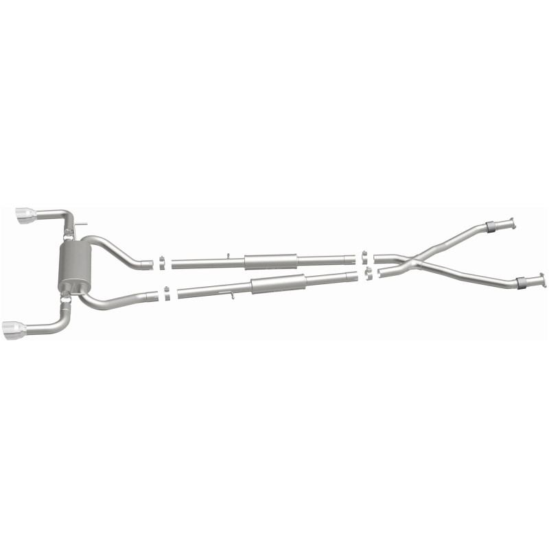 MagnaFlow 14 Infiniti Q50 V6 3.7L Cat-Back Polished Stainless Tips Dual Split Rear Exit Exhaust - 15310