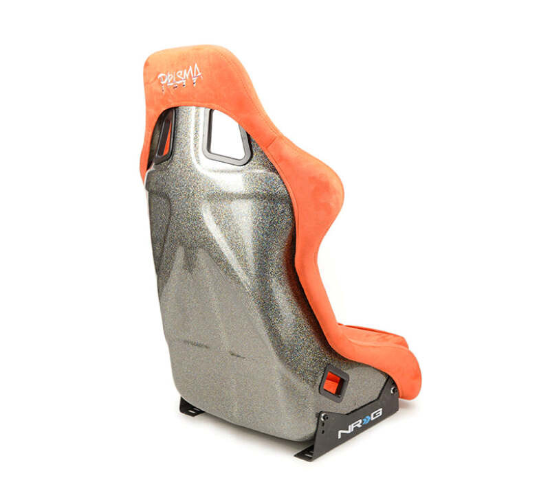 NRG FRP Bucket Seat ULTRA Edition W/ Grey Pearlized Back / Orange Microfiber Material - Large - FRP-302OR-ULTRA Photo - Close Up