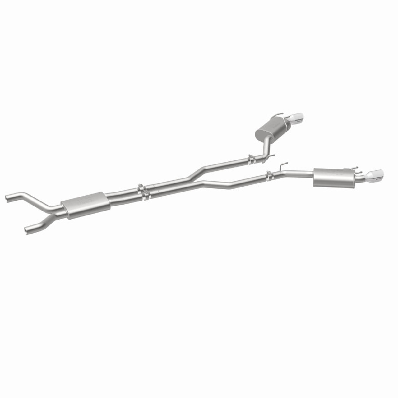 MagnaFlow Cat-Back Stainless Dual Split Rear Exit 4in Polished Tips 11-15 Chevy Camaro 3.6L V6 - 15353