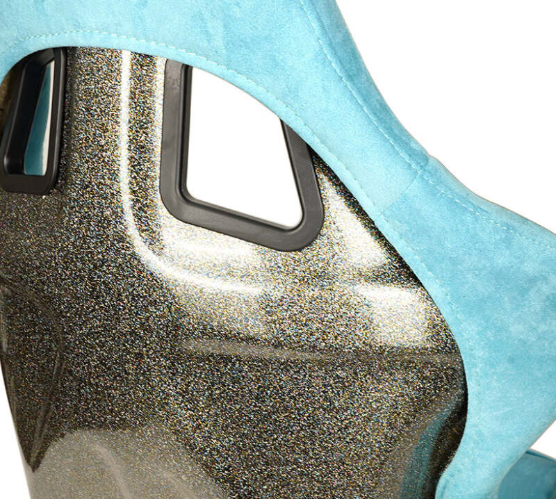 NRG FRP Bucket Seat ULTRA Edition W/ Grey Pearlized Back / Teal Microfiber Material - Large - FRP-302TL-ULTRA Photo - Close Up