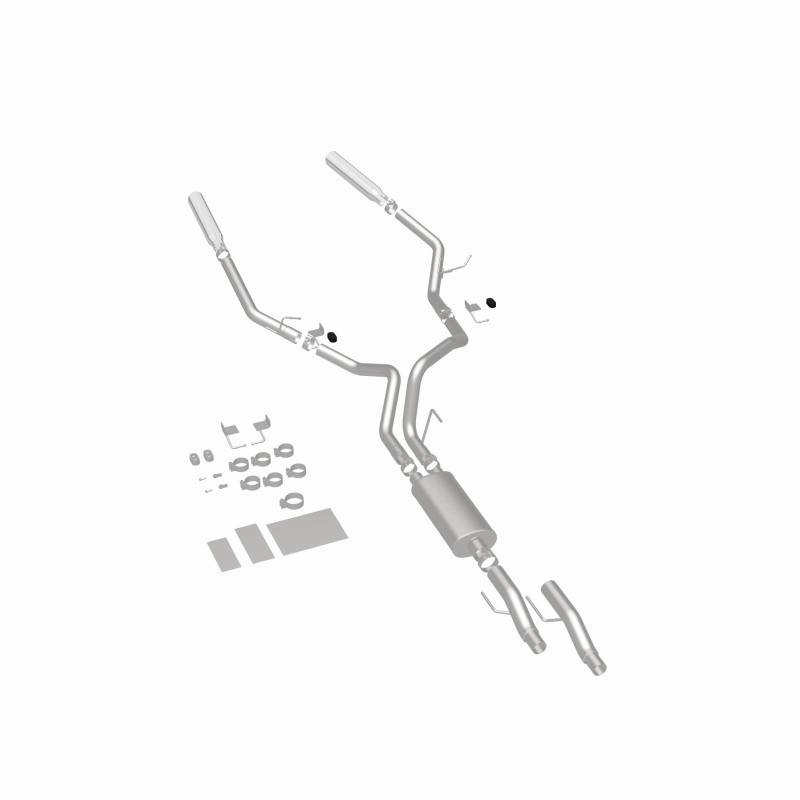 MagnaFlow 11 Ford F-150 3.7L/5.0L/6.2L SS Catback Exhaust Dual Split Rear Exit w/ 3.5in SS Tips - 15460