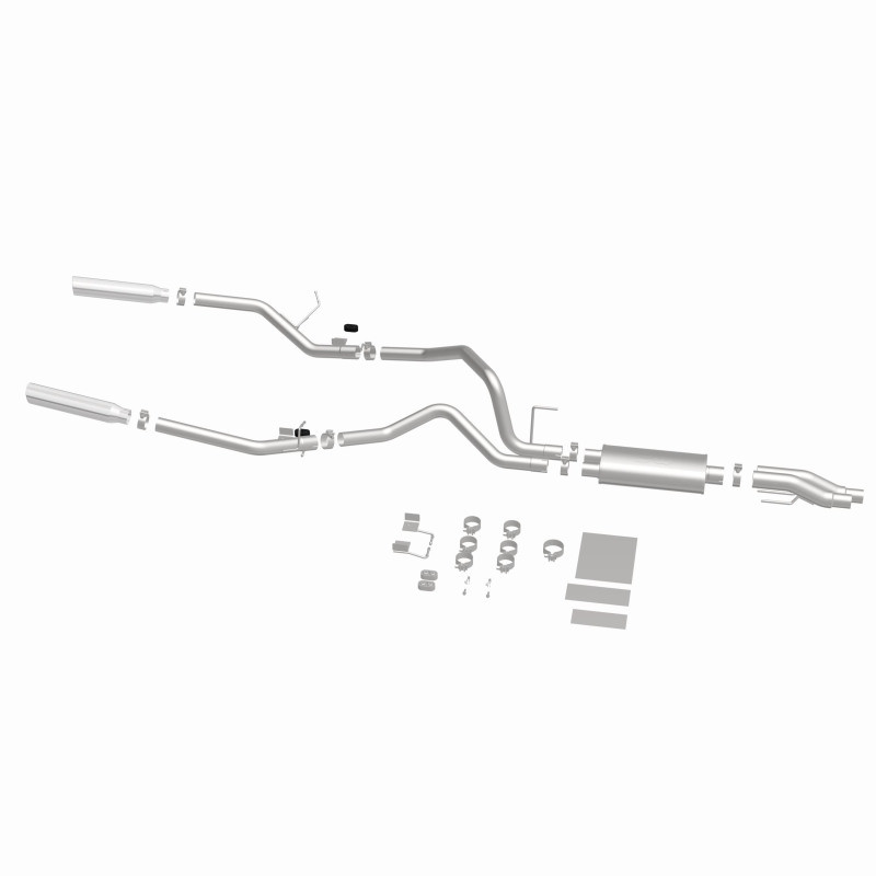 MagnaFlow 11 Ford F-150 3.7L/5.0L/6.2L SS Catback Exhaust Dual Split Rear Exit w/ 3.5in SS Tips - 15460