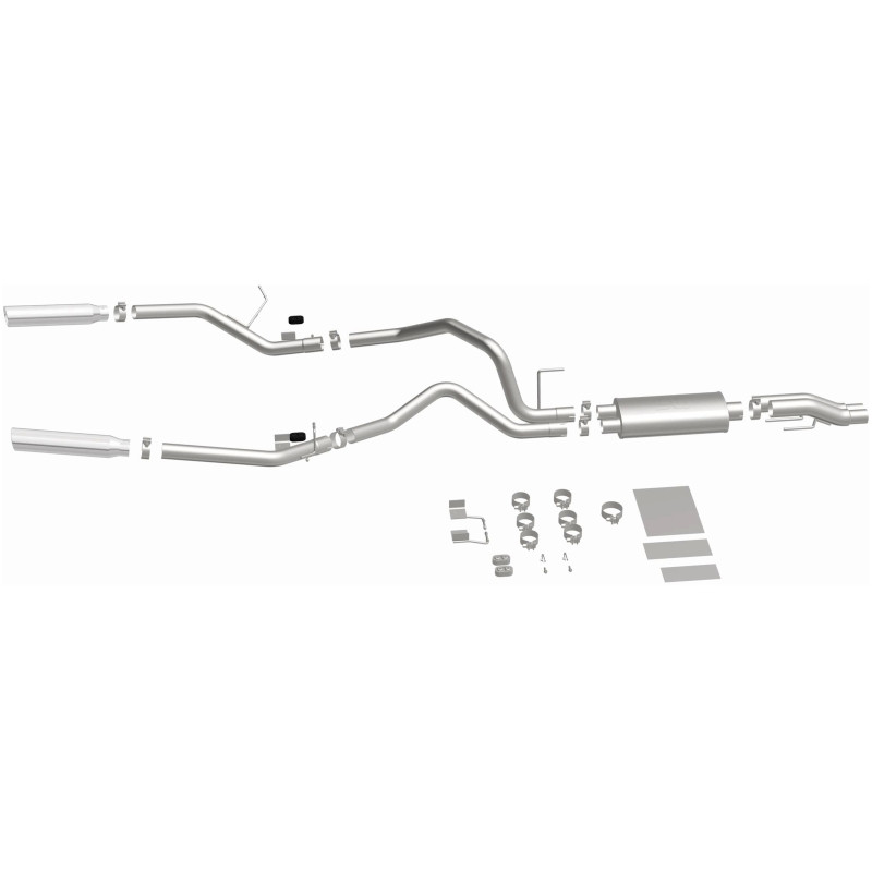 MagnaFlow 11 Ford F-150 3.7L/5.0L/6.2L SS Catback Exhaust Dual Split Rear Exit w/ 3.5in SS Tips - 15460