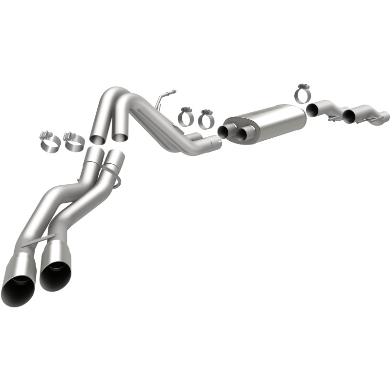 MagnaFlow 11 Ford F-150 3.7L/5.0L/6.2L SS Catback Exhaust Dual Same Side Exit w/ 3.5in SS Tips - 15461