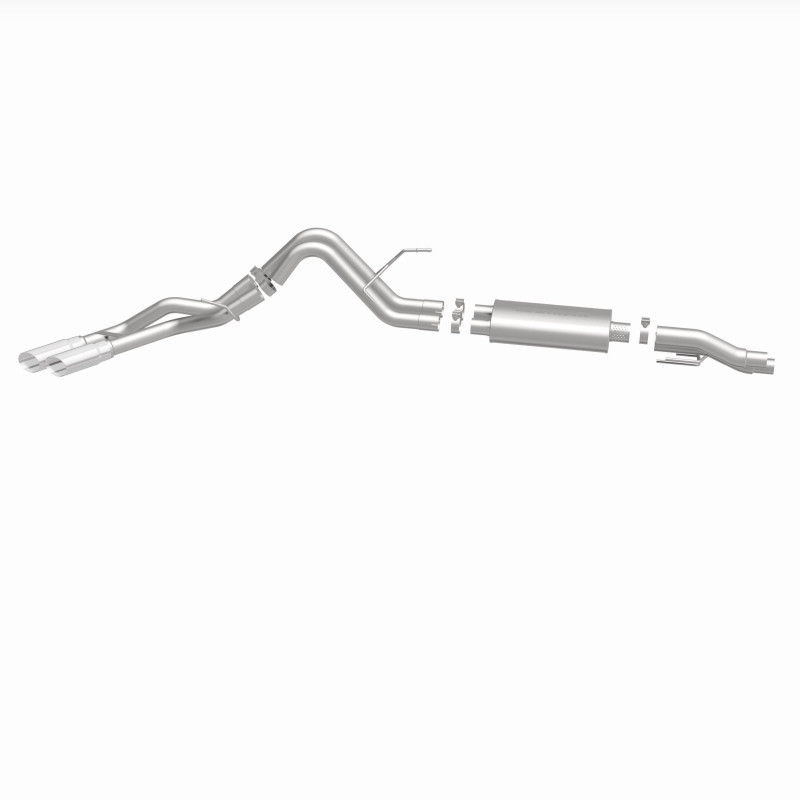 MagnaFlow 11 Ford F-150 3.7L/5.0L/6.2L SS Catback Exhaust Dual Same Side Exit w/ 3.5in SS Tips - 15461