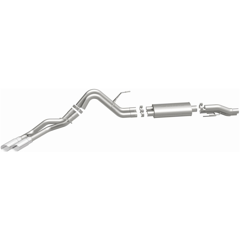 MagnaFlow 11 Ford F-150 3.7L/5.0L/6.2L SS Catback Exhaust Dual Same Side Exit w/ 3.5in SS Tips - 15461