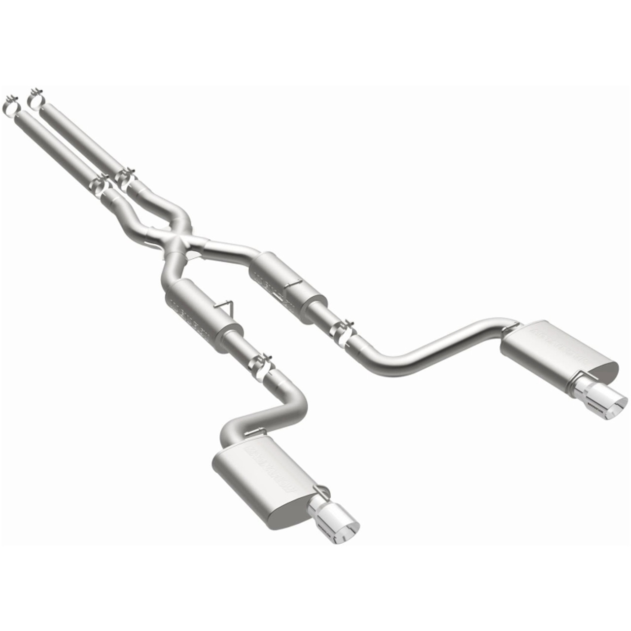 MagnaFlow 11-12 Dodge Charger SRT-8 Hemi Dual Split Rear Exit Stainless Cat-Back Performance Exhaust - 15494