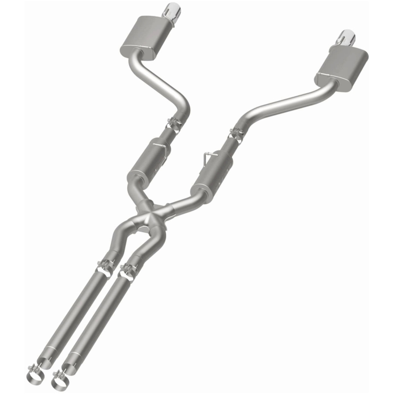 MagnaFlow 11-12 Dodge Charger SRT-8 Hemi Dual Split Rear Exit Stainless Cat-Back Performance Exhaust - 15494
