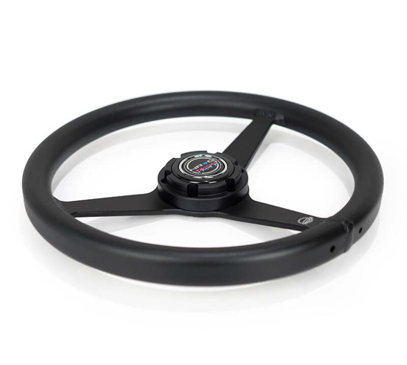 NRG Aluminum Steering Wheel 330mm - Heritage Solid Spoke - Ergonomic Grip - Anadized Black - RST-071-BK Photo - Close Up