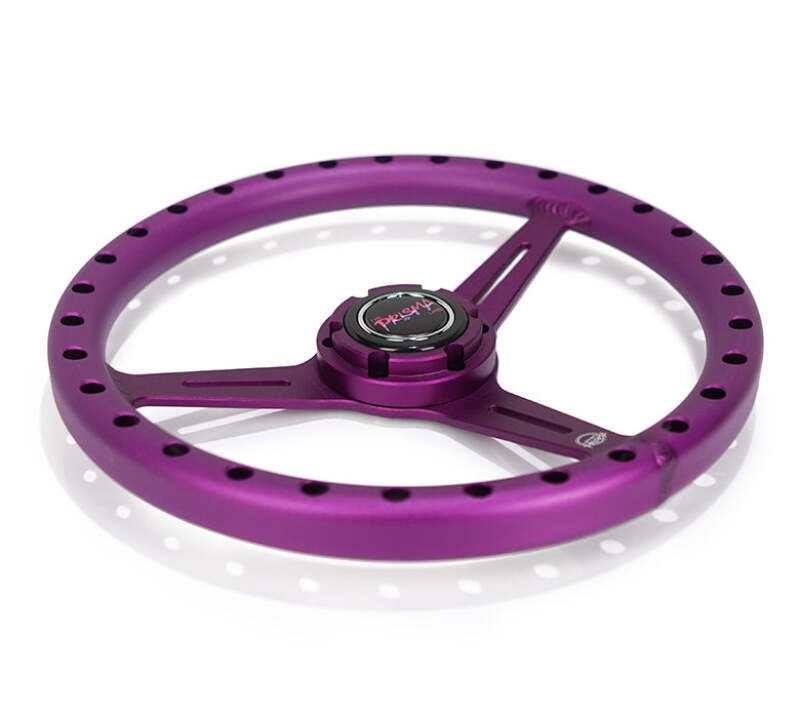 NRG Aluminum Steering Wheel 330mm - Extra Light - Ergonomic Grip - Anadized Purple - RST-072-PP Photo - Close Up
