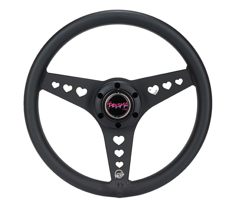 NRG All Aluminum Steering Wheel 330mm - Heart Cut Out- Ergonomic Grip- Anadized Black - RST-073-BK User 1