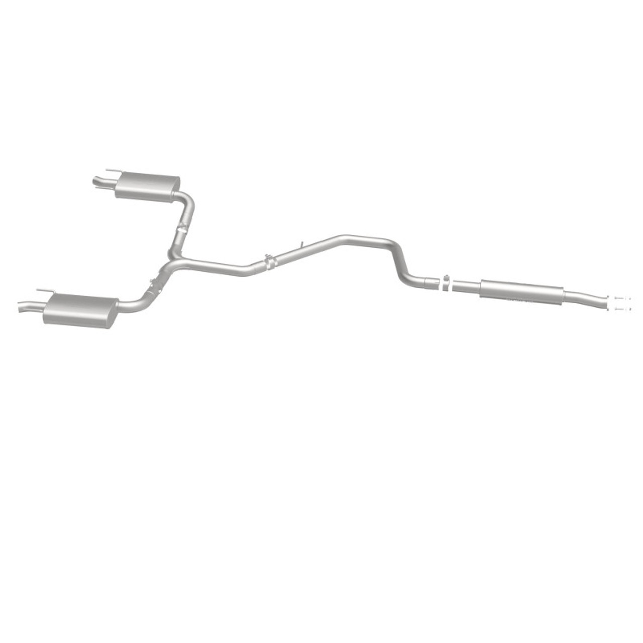 MagnaFlow Cat-Back SS 2.25/2.5in Dual Split Rear Exit Polished 3in Tip 2015 Chev Impala 3.6L V6 - 19023