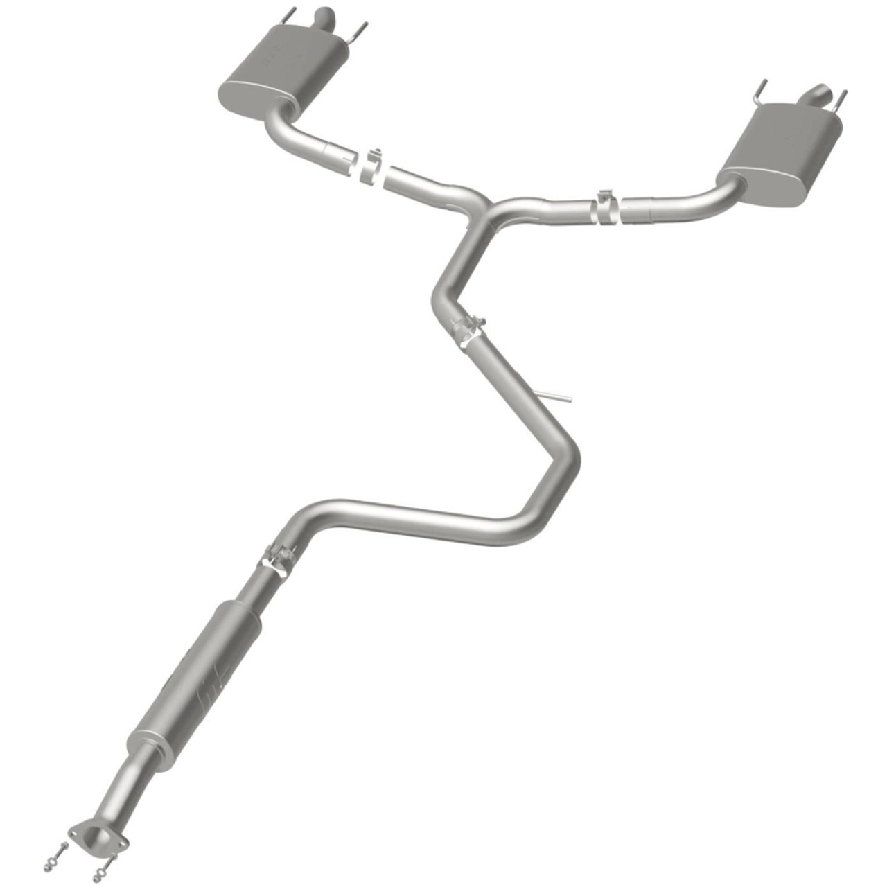 MagnaFlow Cat-Back SS 2.25/2.5in Dual Split Rear Exit Polished 3in Tip 2015 Chev Impala 3.6L V6 - 19023