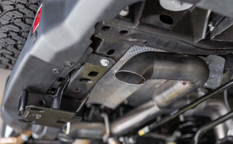 MagnaFlow Cat-Back, SS, 2.5/3in, Turn Down In Front Rear Tire 2015 Ford F150 2.7L V6T Ext Cab - 19056