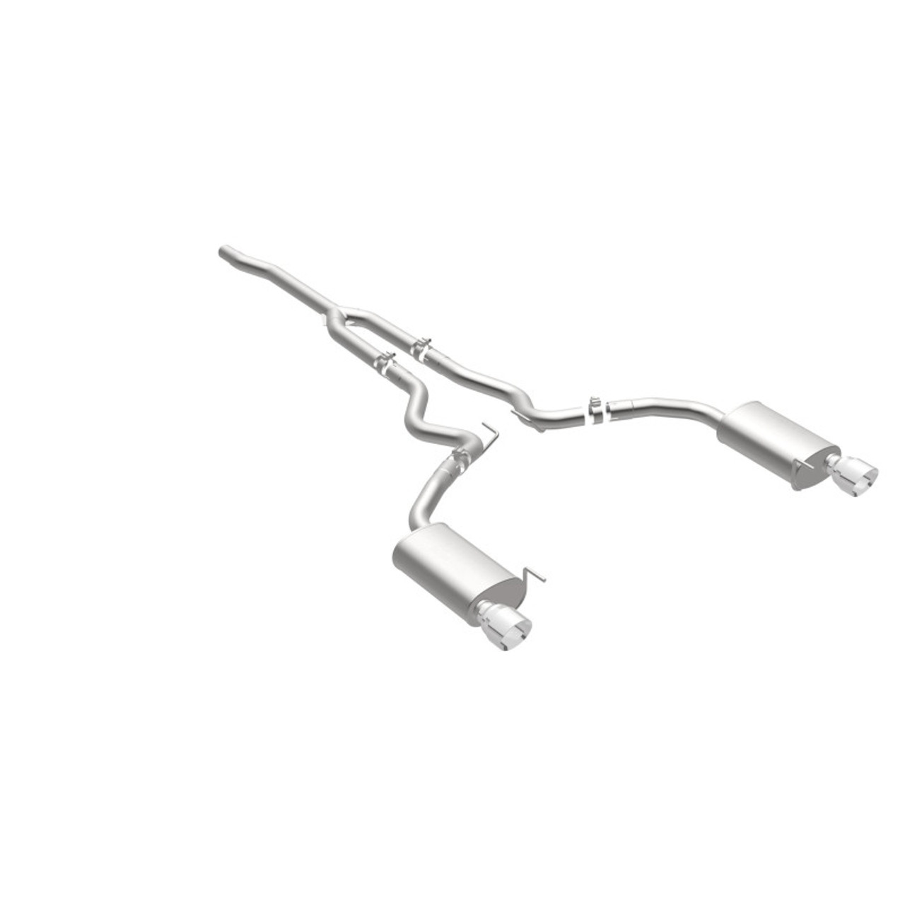 MagnaFlow Cat Back, SS, 2.5in, Street, Dual Split Polished 4.5in Tips 2015 Ford Mustang Ecoboost - 19097