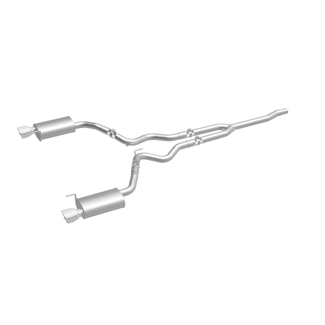 MagnaFlow Cat Back, SS, 2.5in, Street, Dual Split Polished 4.5in Tips 2015 Ford Mustang Ecoboost - 19097