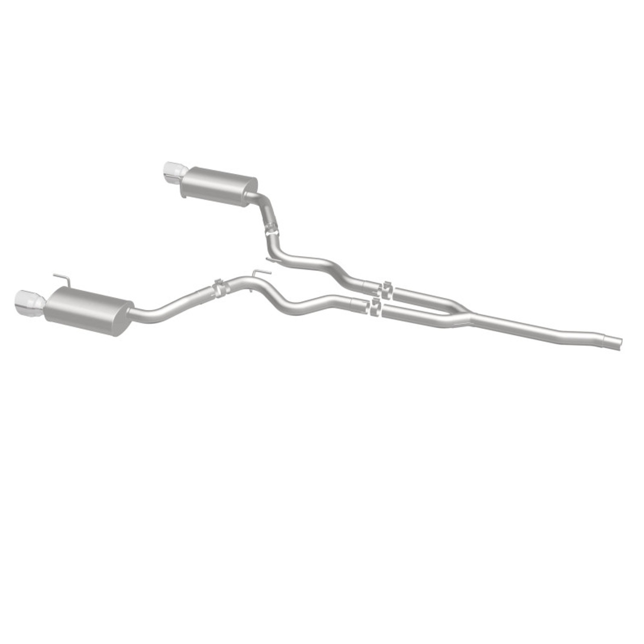 MagnaFlow Cat Back, SS, 2.5in, Street, Dual Split Polished 4.5in Tips 2015 Ford Mustang Ecoboost - 19097