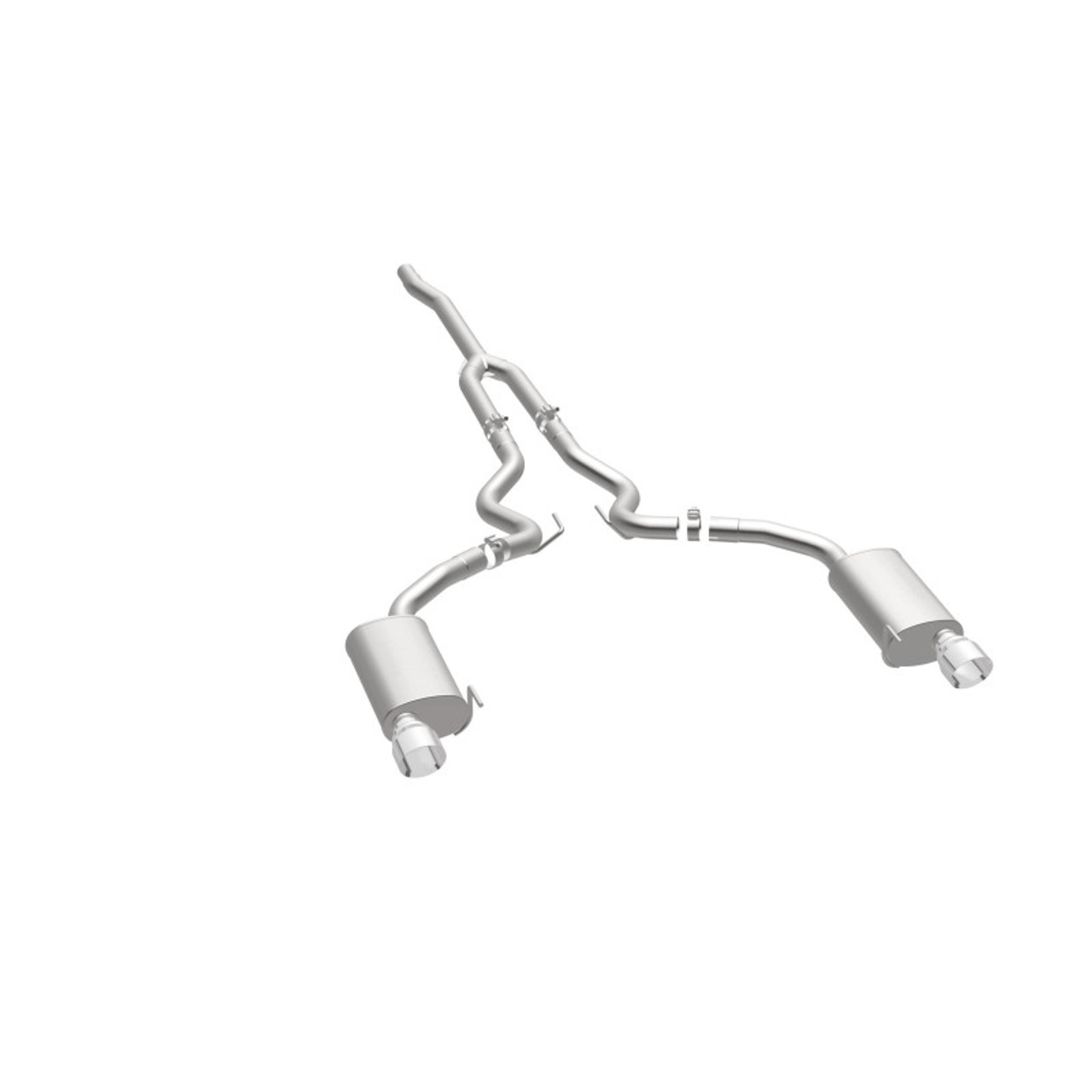 MagnaFlow Cat Back, SS, 2.5in, Street, Dual Split Polished 4.5in Tips 2015 Ford Mustang Ecoboost - 19097