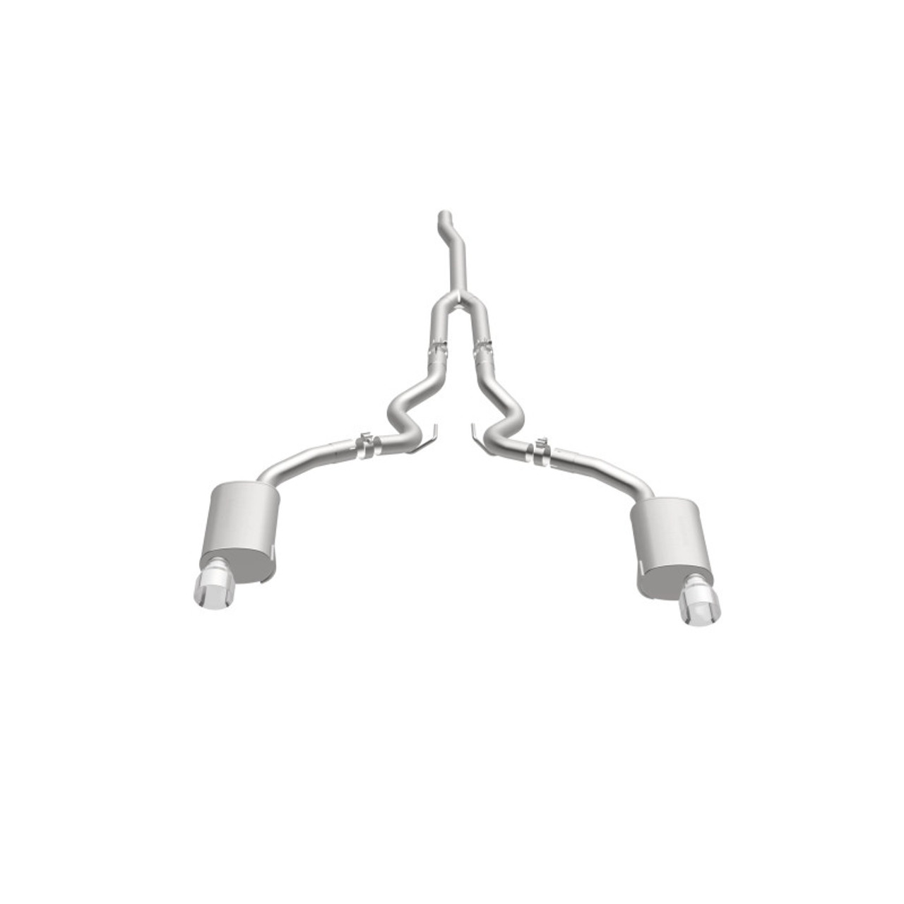 MagnaFlow Cat Back, SS, 2.5in, Street, Dual Split Polished 4.5in Tips 2015 Ford Mustang Ecoboost - 19097