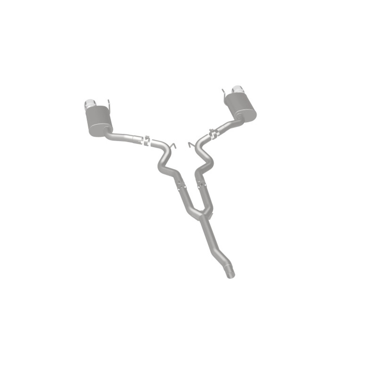 MagnaFlow Cat Back, SS, 2.5in, Street, Dual Split Polished 4.5in Tips 2015 Ford Mustang Ecoboost - 19097