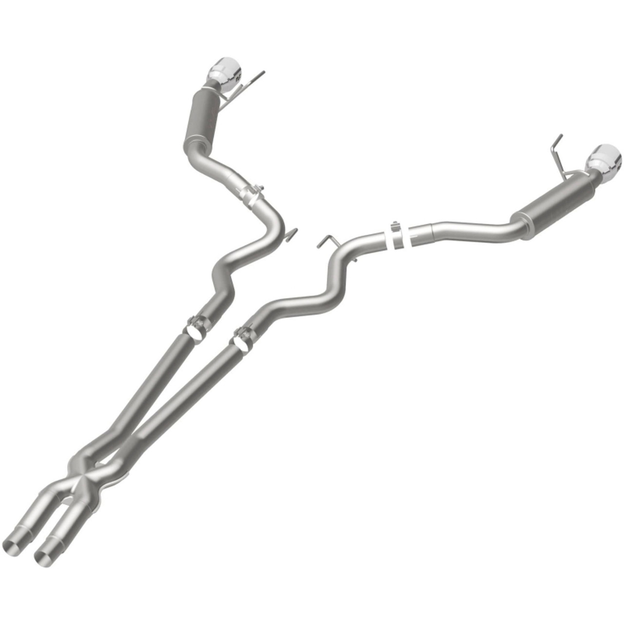 MagnaFlow Cat Back, SS, 2.5in, Competition, Dual Split Polished 4.5in Tips 2015 Ford Mustang V6 3.7L - 19099