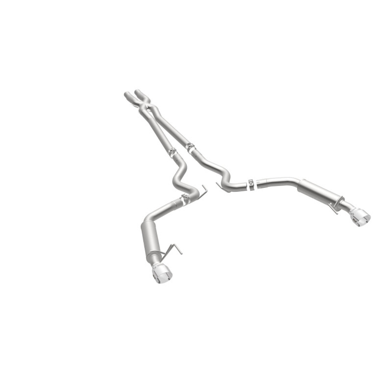 MagnaFlow Cat Back, SS, 2.5in, Competition, Dual Split Polished 4.5in Tips 2015 Ford Mustang V6 3.7L - 19099