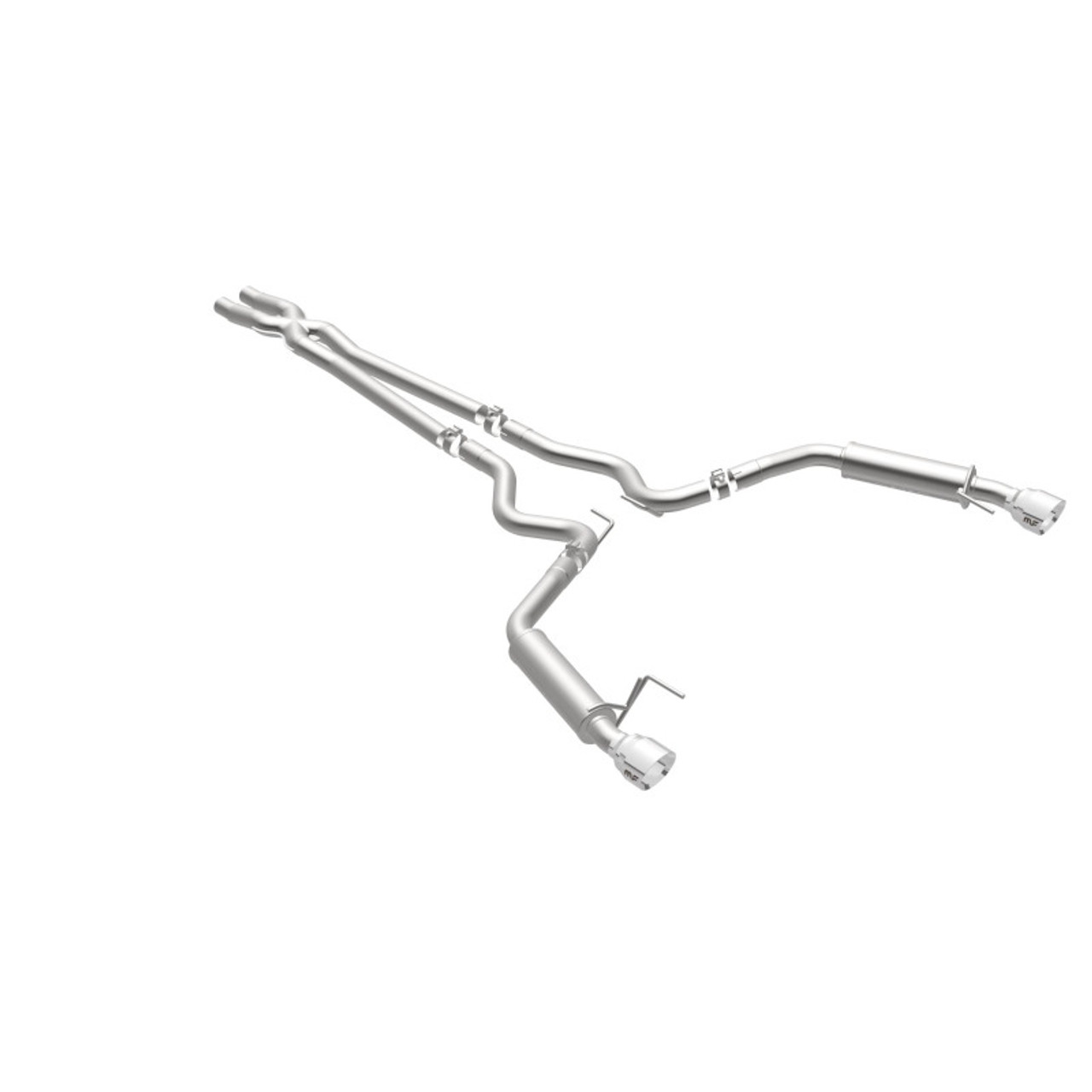 MagnaFlow Cat Back, SS, 2.5in, Competition, Dual Split Polished 4.5in Tips 2015 Ford Mustang V6 3.7L - 19099