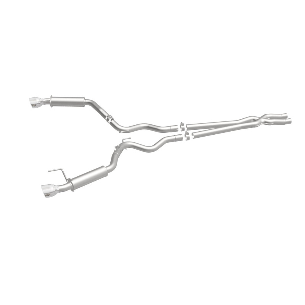 MagnaFlow Cat Back, SS, 2.5in, Competition, Dual Split Polished 4.5in Tips 2015 Ford Mustang V6 3.7L - 19099