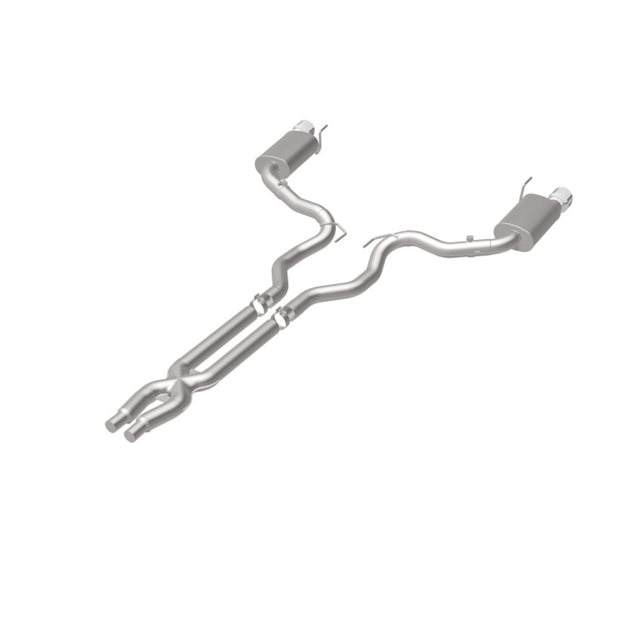MagnaFlow Cat Back, SS, 3in, Street, Dual Split Polished 4.5in Tips 2015 Ford Mustang GT V8 5.0L - 19100
