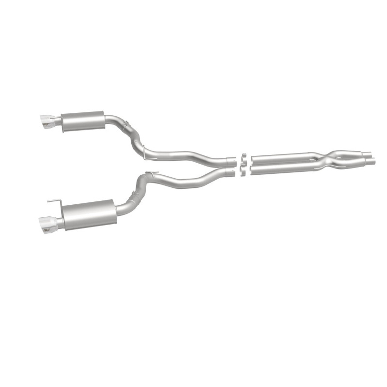 MagnaFlow Cat Back, SS, 3in, Street, Dual Split Polished 4.5in Tips 2015 Ford Mustang GT V8 5.0L - 19100