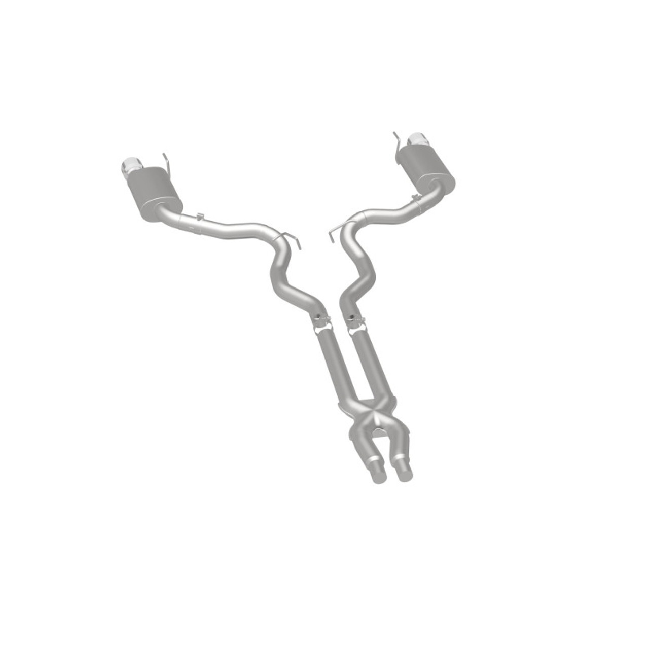 MagnaFlow Cat Back, SS, 3in, Street, Dual Split Polished 4.5in Tips 2015 Ford Mustang GT V8 5.0L - 19100