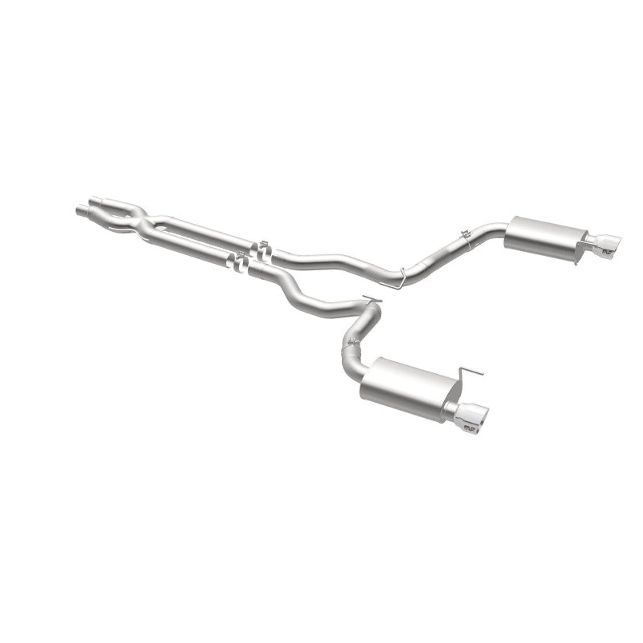 MagnaFlow Cat Back, SS, 3in, Street, Dual Split Polished 4.5in Tips 2015 Ford Mustang GT V8 5.0L - 19100
