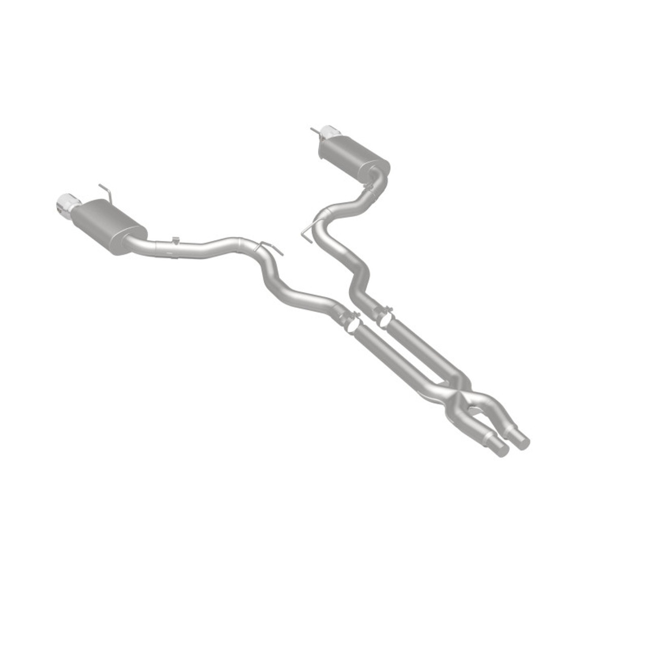 MagnaFlow Cat Back, SS, 3in, Street, Dual Split Polished 4.5in Tips 2015 Ford Mustang GT V8 5.0L - 19100