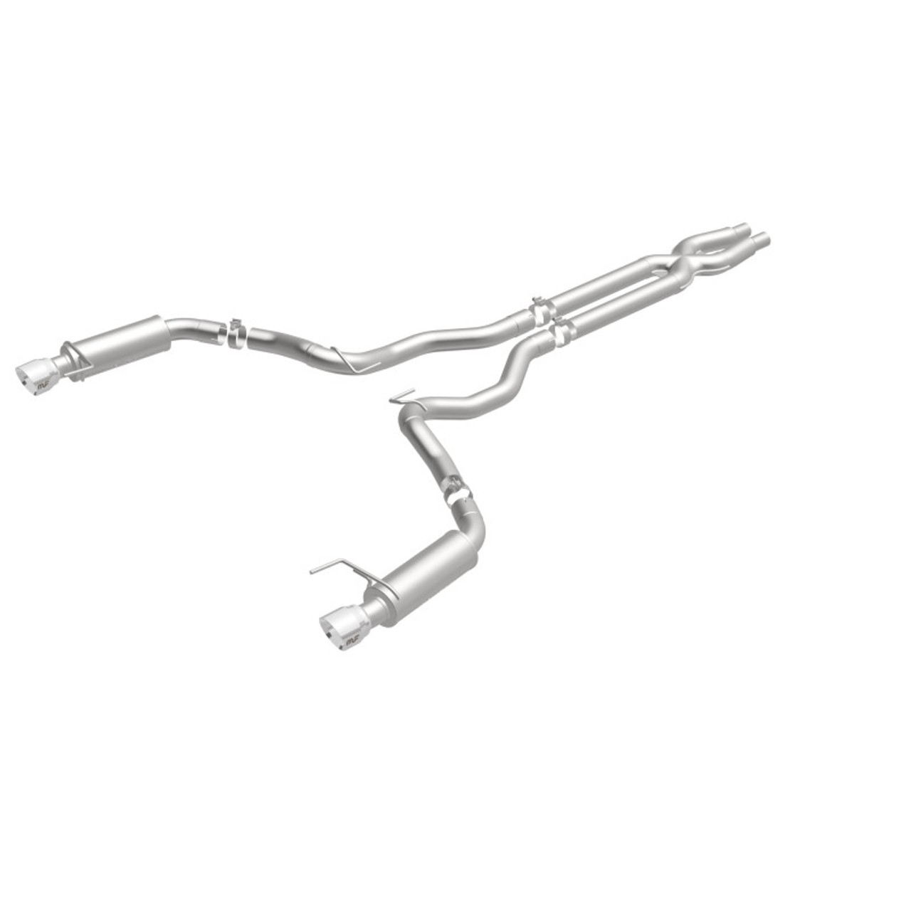 MagnaFlow Cat Back, SS, 3in, Competition, Dual Split Polished 4.5in Tips 2015 Ford Mustang GT V8 5.0 - 19101