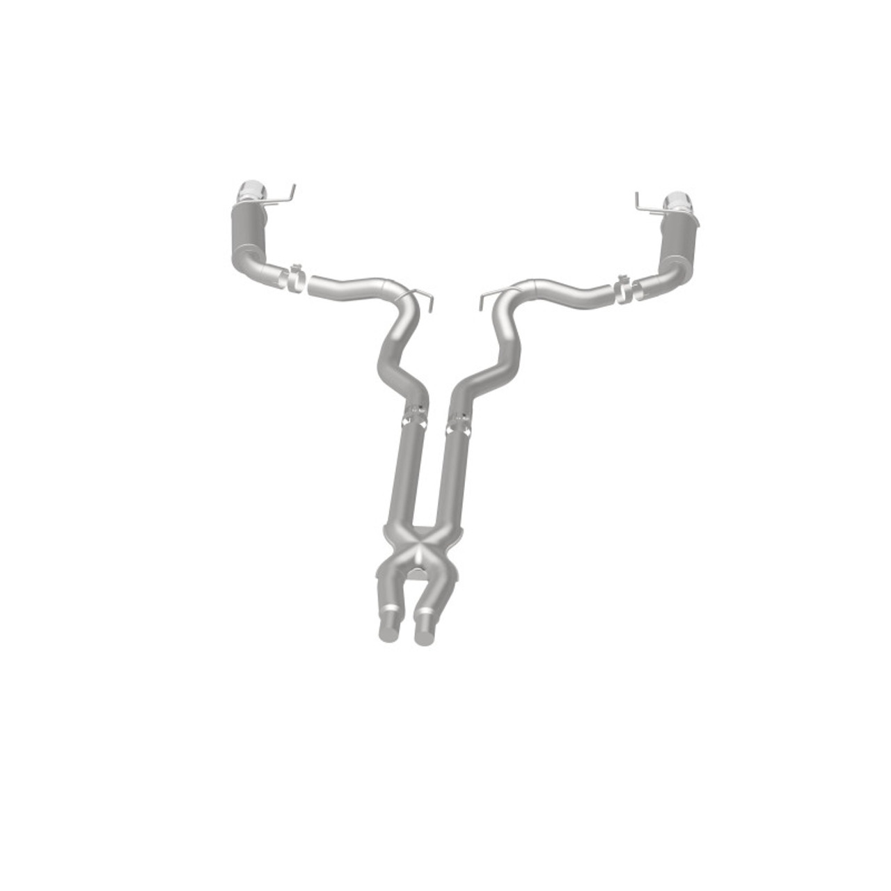 MagnaFlow Cat Back, SS, 3in, Competition, Dual Split Polished 4.5in Tips 2015 Ford Mustang GT V8 5.0 - 19101