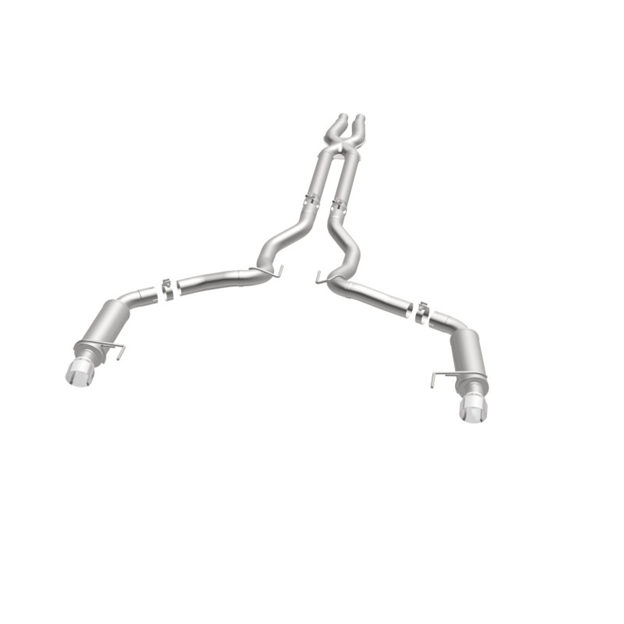 MagnaFlow Cat Back, SS, 3in, Competition, Dual Split Polished 4.5in Tips 2015 Ford Mustang GT V8 5.0 - 19101